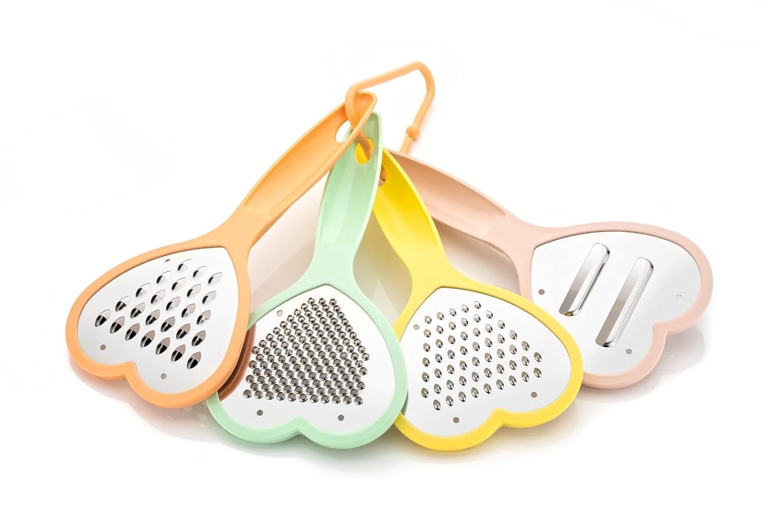 BRICS Real Polymer Store 4 in 1 Multi Purpose Stainless Steel Grater, Slicer for Cheese, Fruit, Vegetables, Ginger, Cheese and Chocolate Vegetable & Fruit Grater & Slicer (Set of 4 Pcs)