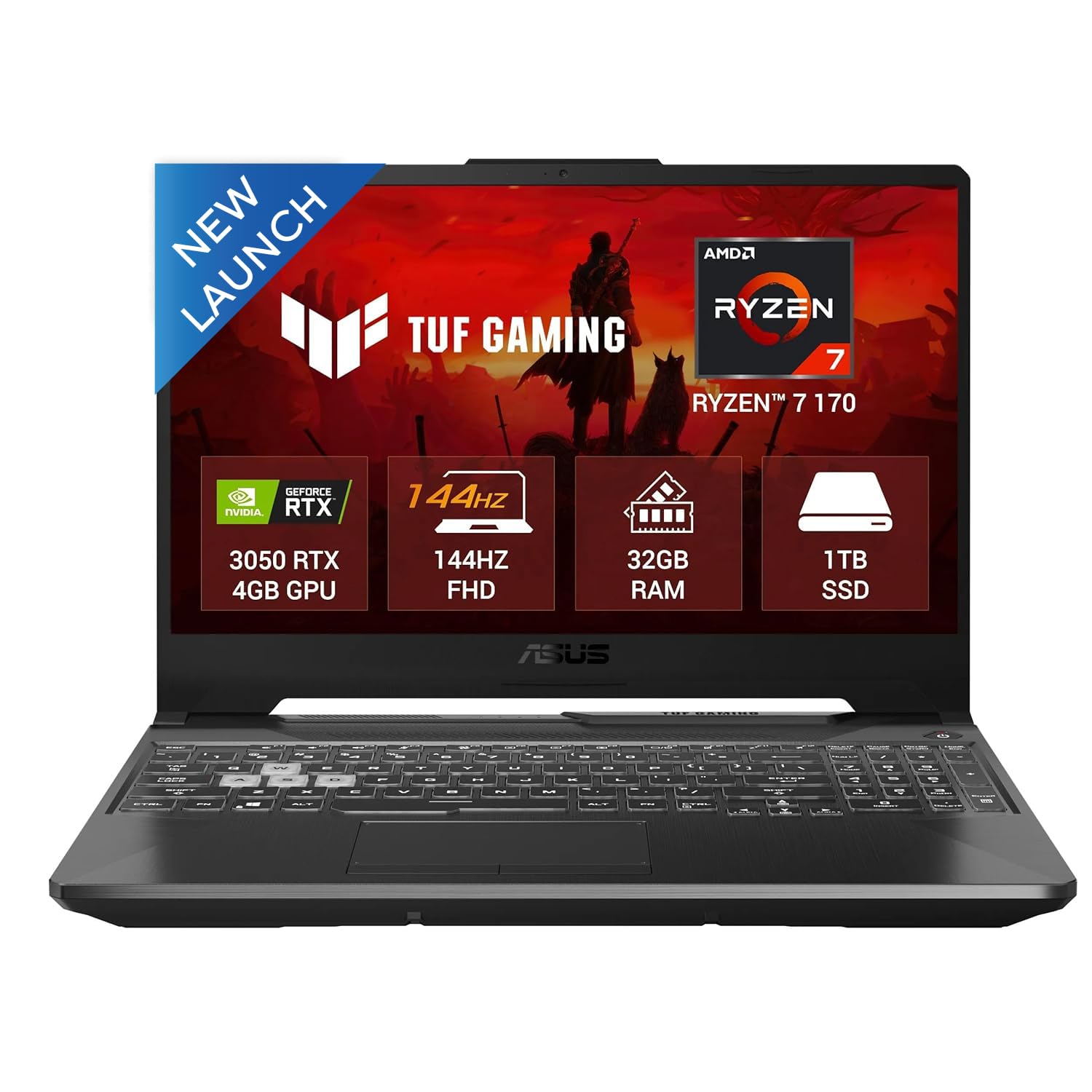 ASUS TUF A15 (2026),AMD Ryzen 7 170, RTX 3050-4GB, 32GB RAM (Upgradeable), 1TB SSD, FHD, 15.6"(39.6 cm), Windows 11, M365 Basic(1 Year),Office 2024,Graphite Black,2.3 Kg,FA506NCQ-HN010WS,Gaming Laptop
