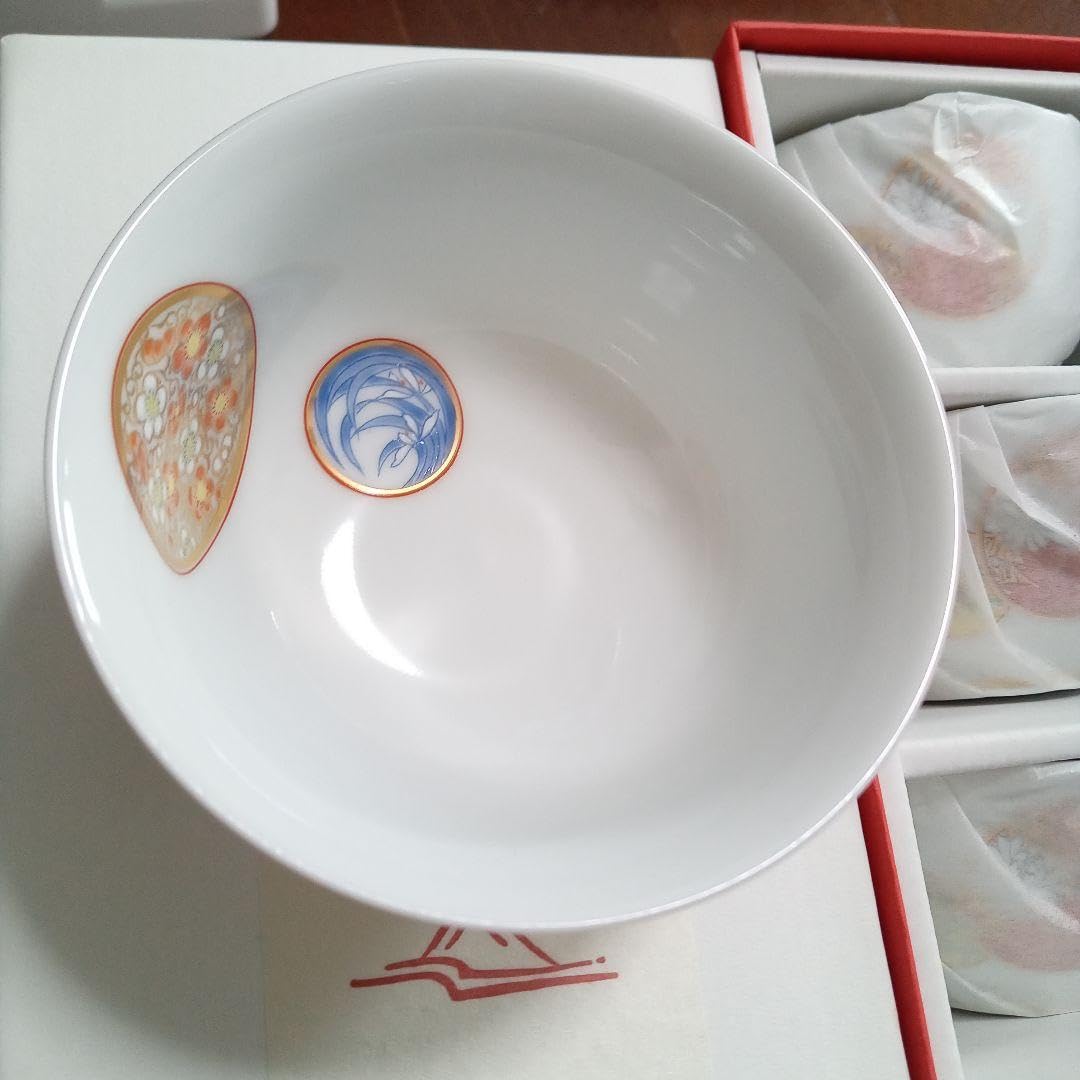 深川製磁 仙茶碗揃 寿赤絵