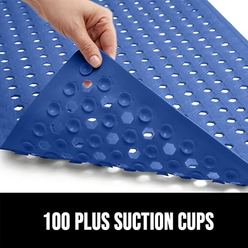 Vista 150 de Gorilla Grip - Alfombra de baño, ducha y bañera patentada, lavable a máquina, anti-bacteriana, sin BPA, látex, sin ftalatos, cuadrada, con agujeros