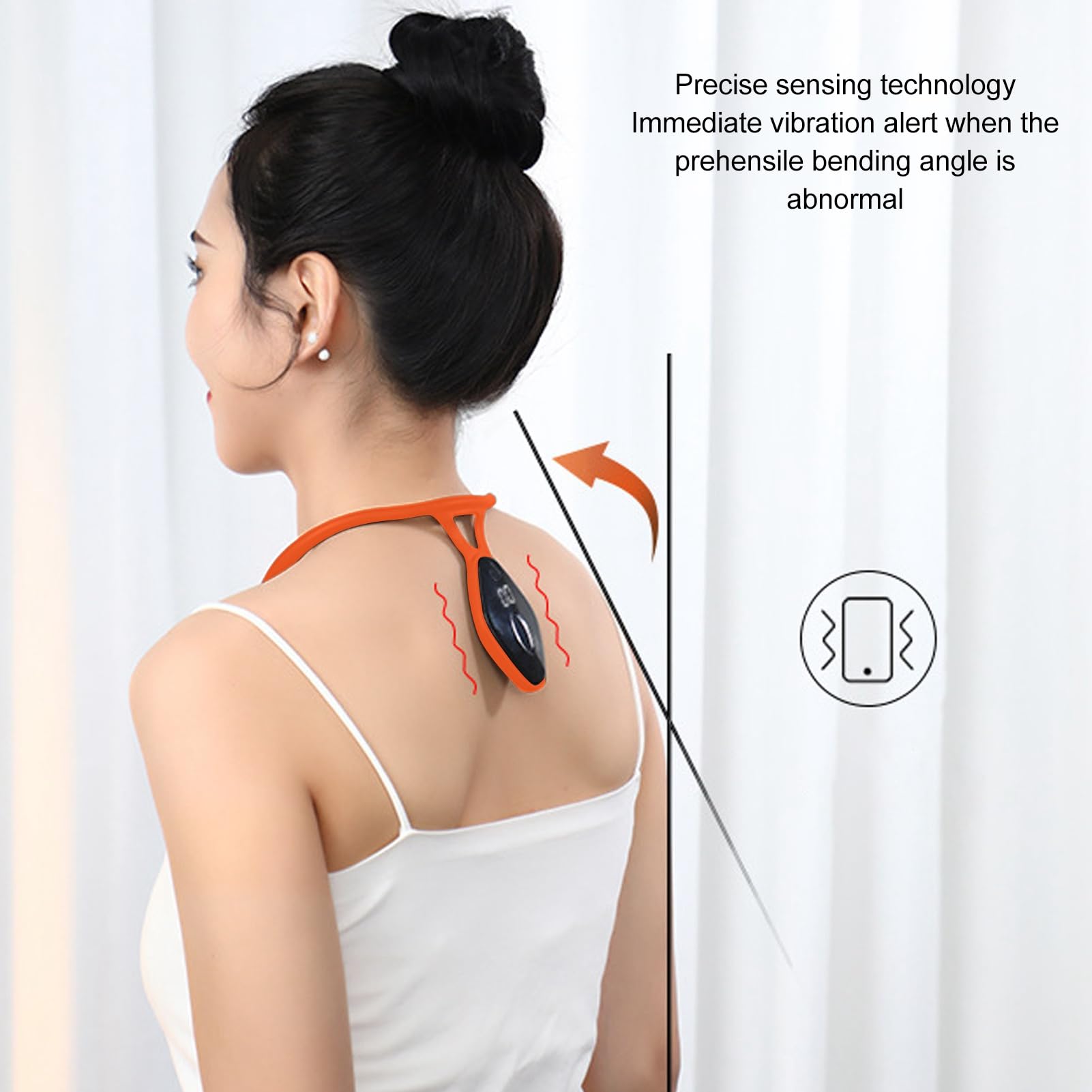 Bewinner Correttore Posturale per Barella per Collo - Dispositivo di Trazione per Collo Gobbo in Silicone con Rilevamento Automatico, Promemoria di Posa con Vibrazione per Prevenire