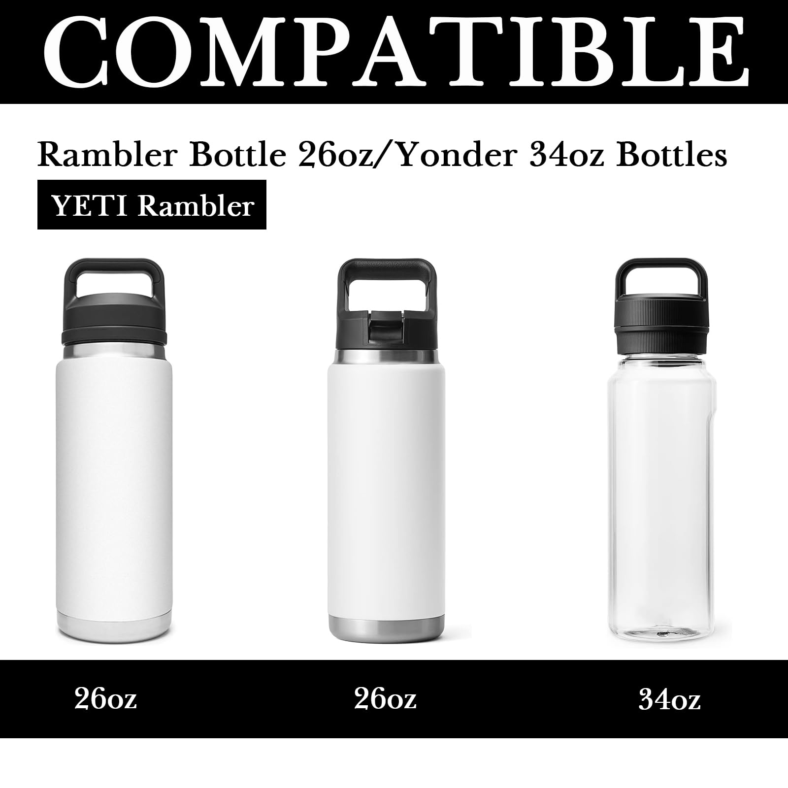Linkidea 2 Pack Water Bottle Boot Compatible with YETI Rambler Bottle 26oz, Yonder 34oz - Image 3