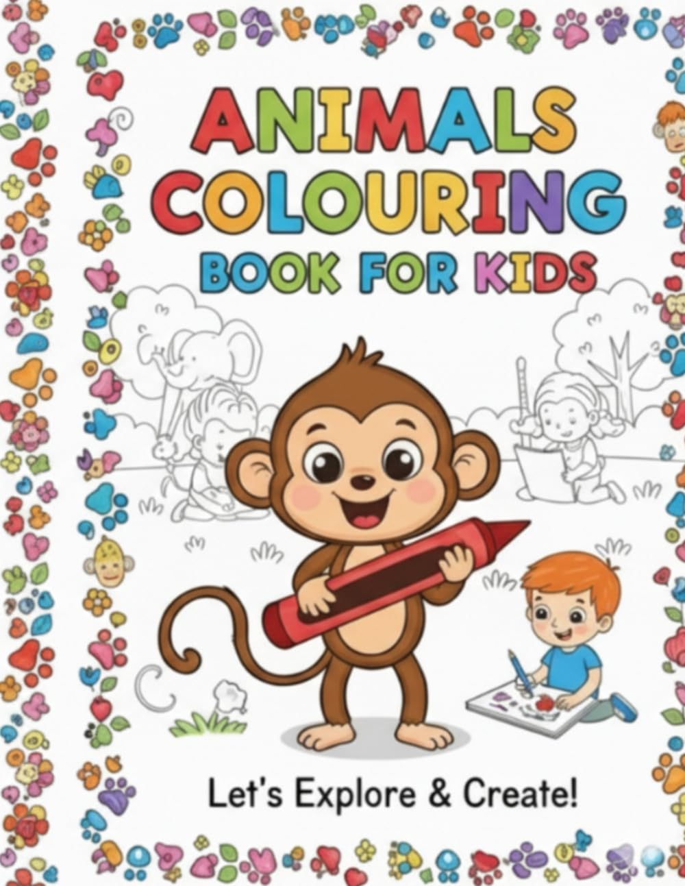 ANIMALS COLOURING BOOK FOR KIDS
