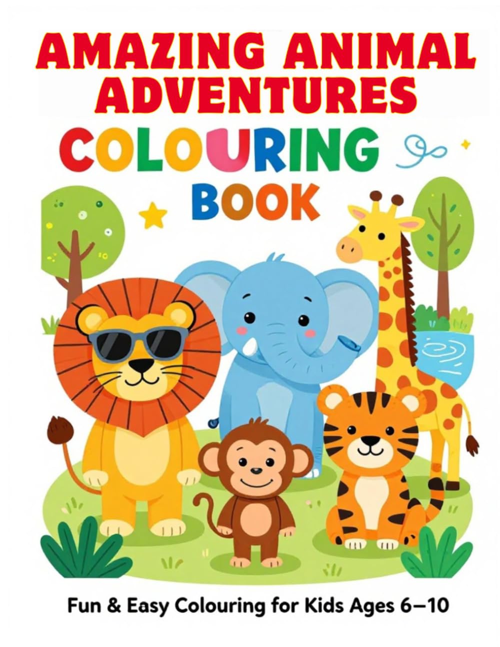 Amazing Animal Adventures Colouring Book for Kids