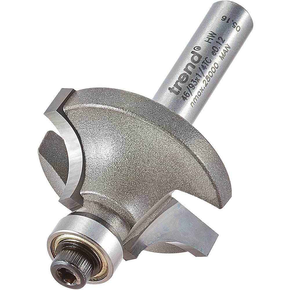Trend Bearing Guided Ovolo and Round Router Cutter 28mm 12.7mm 1/4"