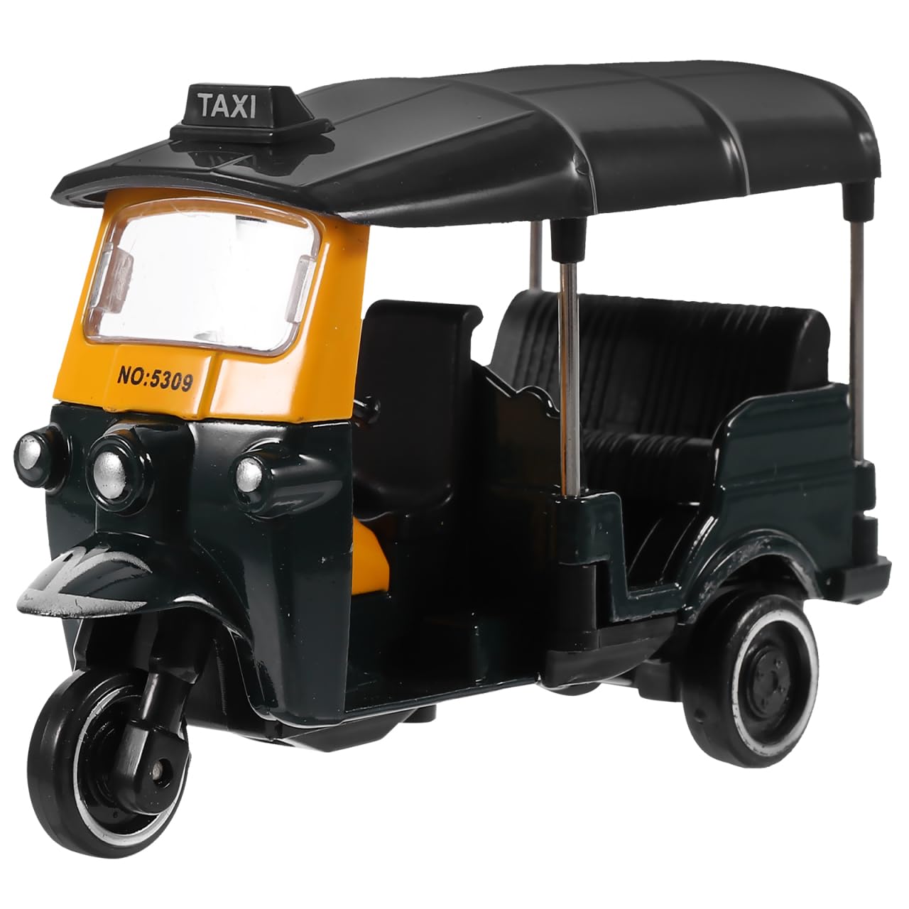 Vaguelly Alloy Thai Tricycle Model Vintage Metal Miniature Tricycle Ornament Home Office Desk Decoration Retro Style Cake Topper