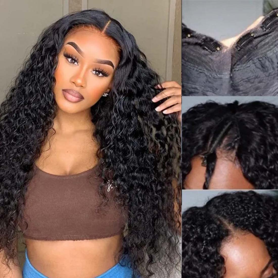 Beauty Forever Deep Wave V Part Wig Human Hair No Leave Out 250% High Density Upgrade U part Wigs with Clips Glueless Wig Human Hair for Women Beginner Friendly 24 inch