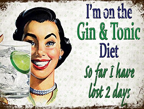 SHAWPRINT GIN & TONIC DIET VINTAGE STYLE METAL ADVERTISING WALL SIGN RETRO ART (21)