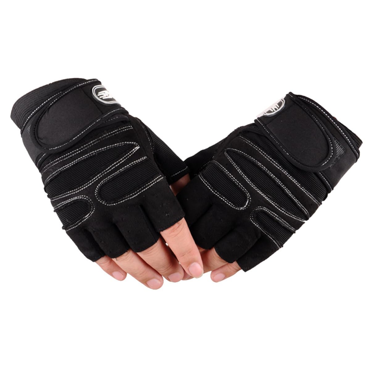 Guanti per sollevamento pesi - Guanti con manubri mezze dita, unisex Taglia L (nti da bici per bambini Guanti senza dita Guanti da ciclismo per uomo Guanti da MTB Fitness Polsino traspirante