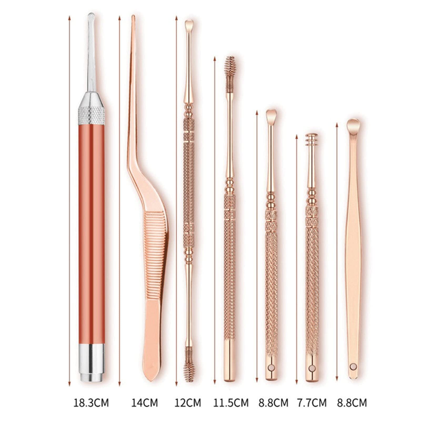 Prodotti per la rimozione del cerume Raccoglitori di cerume per Orecchie a LED Earpick in Acciaio Inossidabile Curette Detergente per prelie