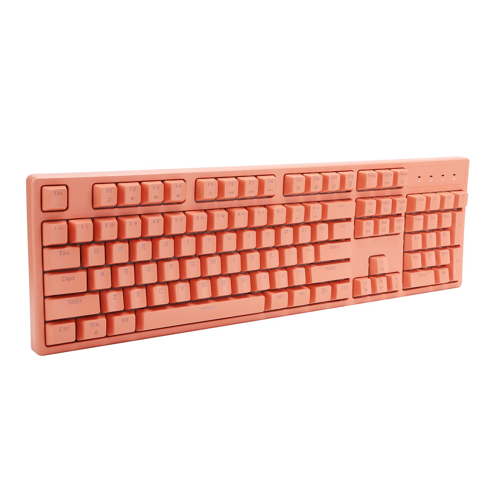 Klawiatura Mechaniczna RGB, 104 Klawisze, Podświetlana, Przewodowa Klawiatura do Gier, z 20 Efektami świetlnymi i ergonomiczną konstrukcją, do Komputera Stacjonarnego (Oś różowo-zielona)