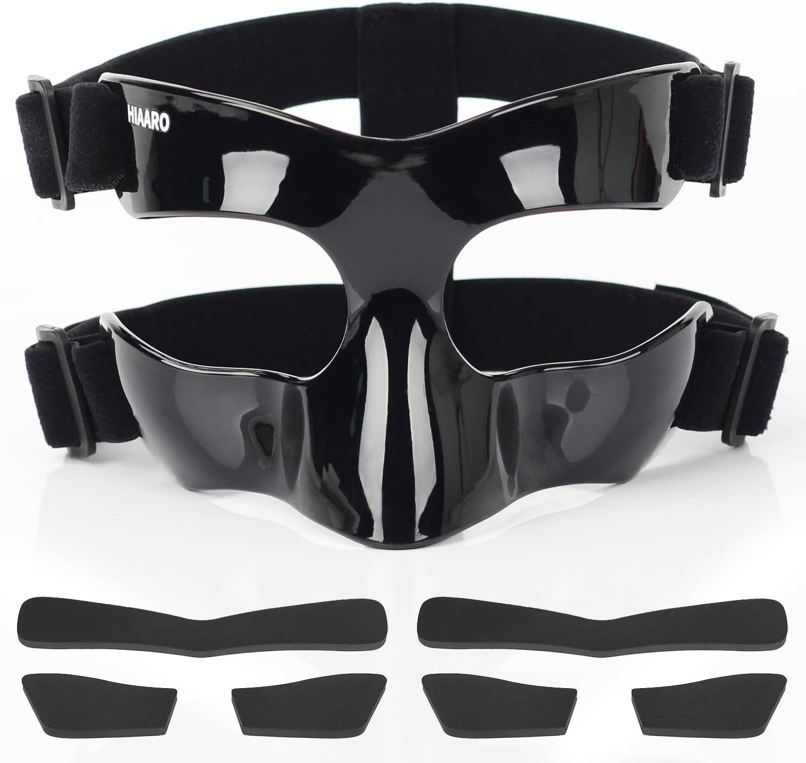 BK01B Nose Guard for Broken Nose, Sports Face Shield Masks with Padding, Adjustable, Breathable, and Clear for Adults and Teenagers, Suitable for Basketball, Soccer, and Other Sports