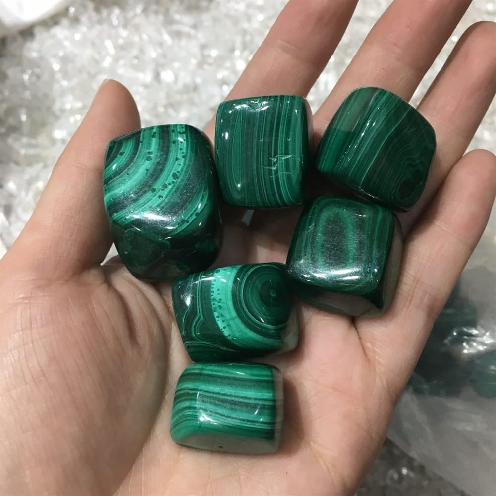 Raumdekoration Heimdekoration, 100 g natürlicher Malachit-Trommelstein, polierter Edelstein for Heimdekorationsgeschenke, natürlicher Kristall (Size : 100g)
