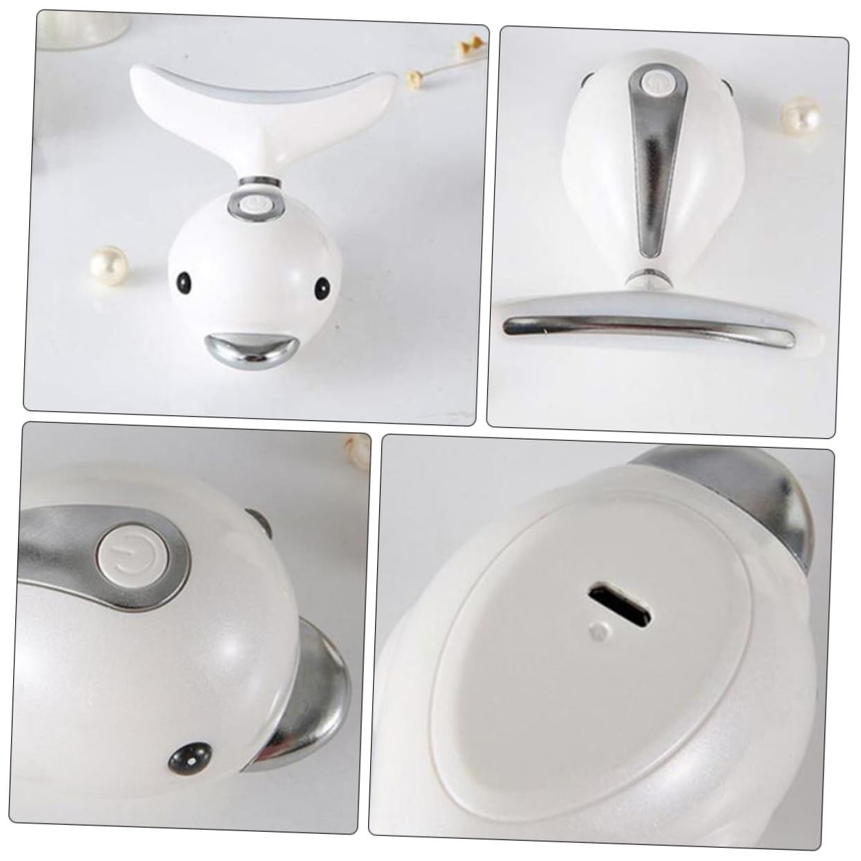 Hemobllo Massaggiatore in Abs e PC Design Ergonomico Elettrico Bianco per Rassodare e Sollevare la Pelle Rilassata, Dispositivo Anti-rughe Portatile Collo per Viso e Collo