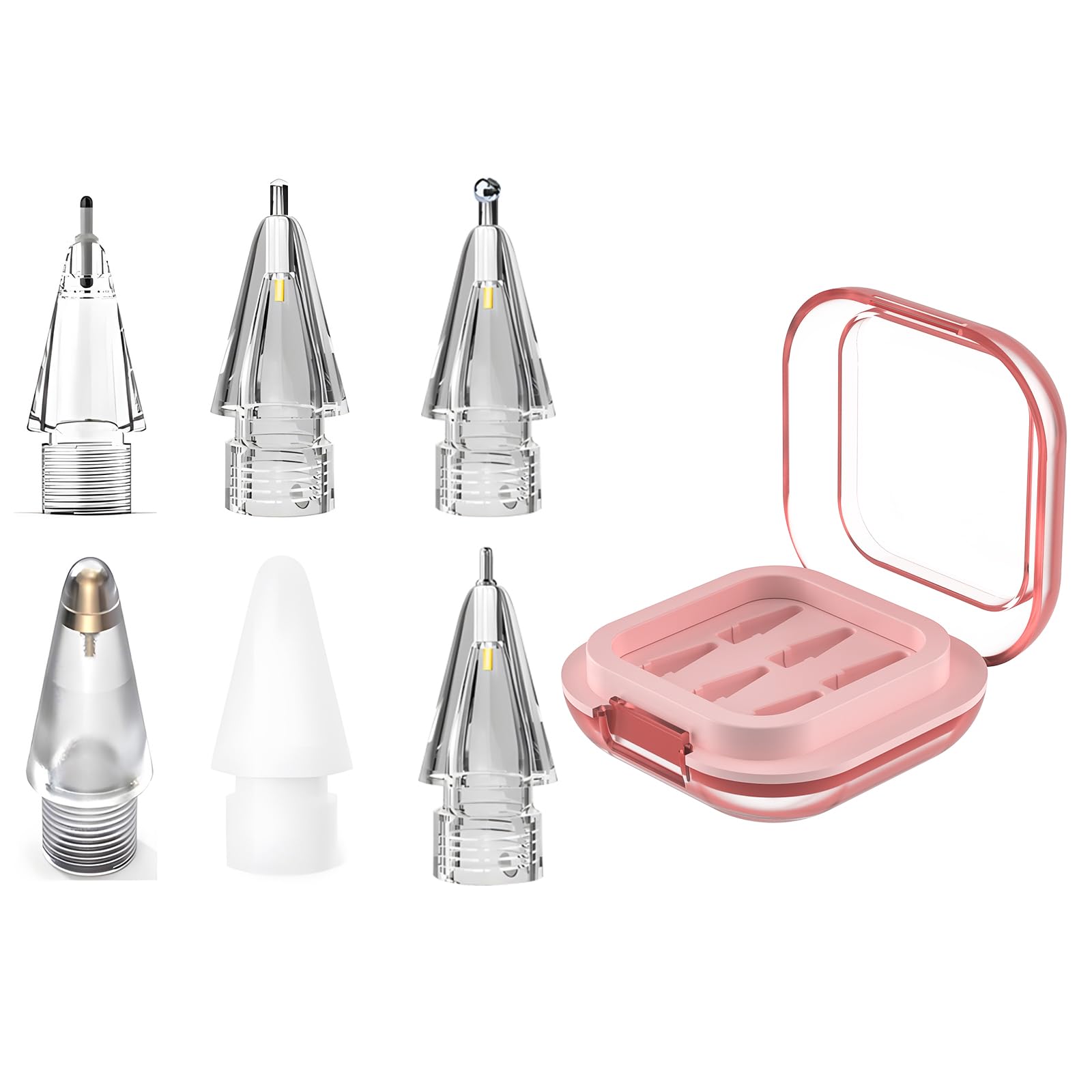 Replacement Pencil Tips for Apple Pencil Pro, Fine Point Metal Tip for Apple Pencil 2nd Generation and 1st Generation/Apple Pencil USB-C Wear-Resistant & Precise Control ipencil Tips Sets with Case