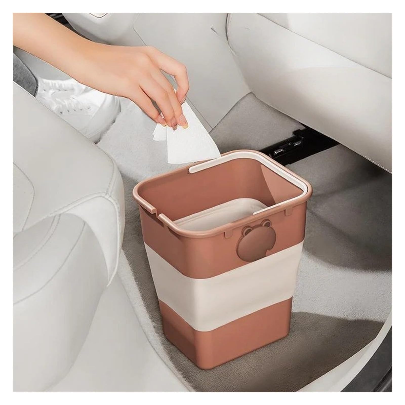Poubelle Voiture Poubelle Pliable pour Voiture Seau De Rangement Parapluie Sanitaire pour Mini Poubelles Voitures(L)
