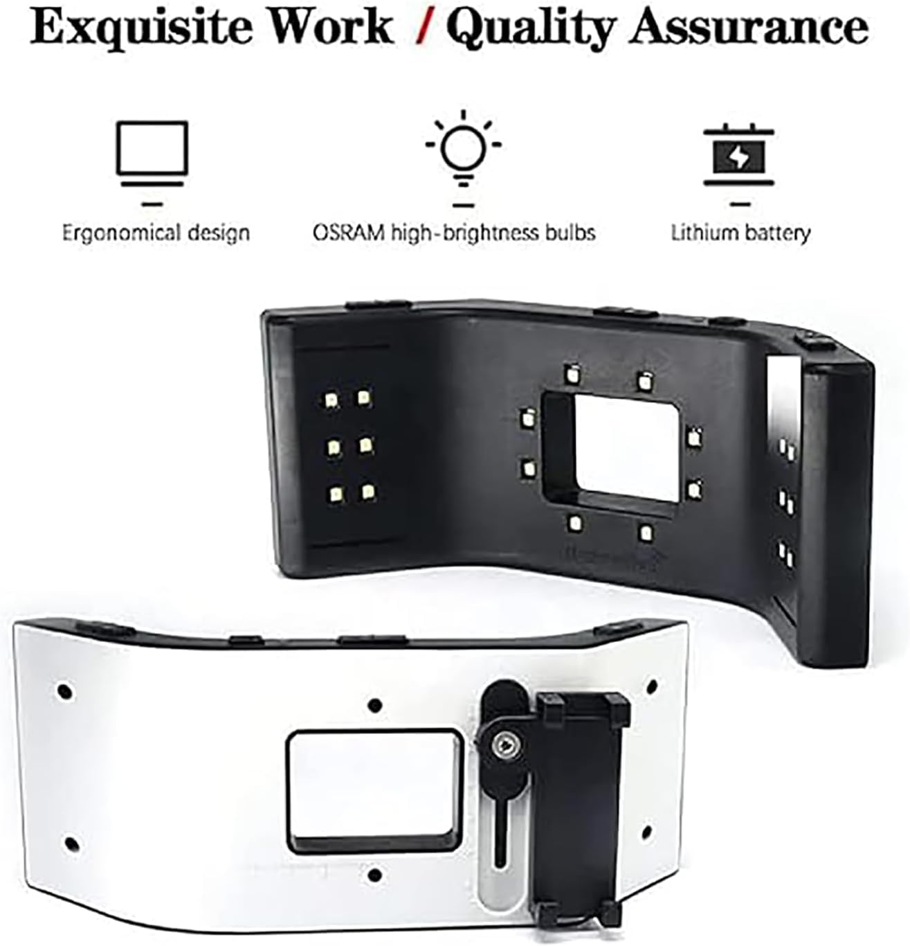 Aide à la photographie dentaire avec 20 lumières LED, réglage de la luminosité 6000-6500 K, lumière d'appareil photo de téléphone portable pour la maison, le salon ou l'hôpital, kit de photographie