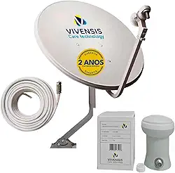 Kit Parabolica Digital Ku + Lnbf + Cabo 15 Metros Branco
