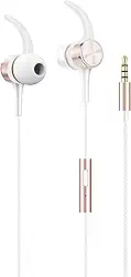 Geonav Fone de Ouvido Flex com fio, Intra Auricular, com microfone, imãs nas cápsulas, 1.2 metros, ESFNRG, Branco/Rose Gold