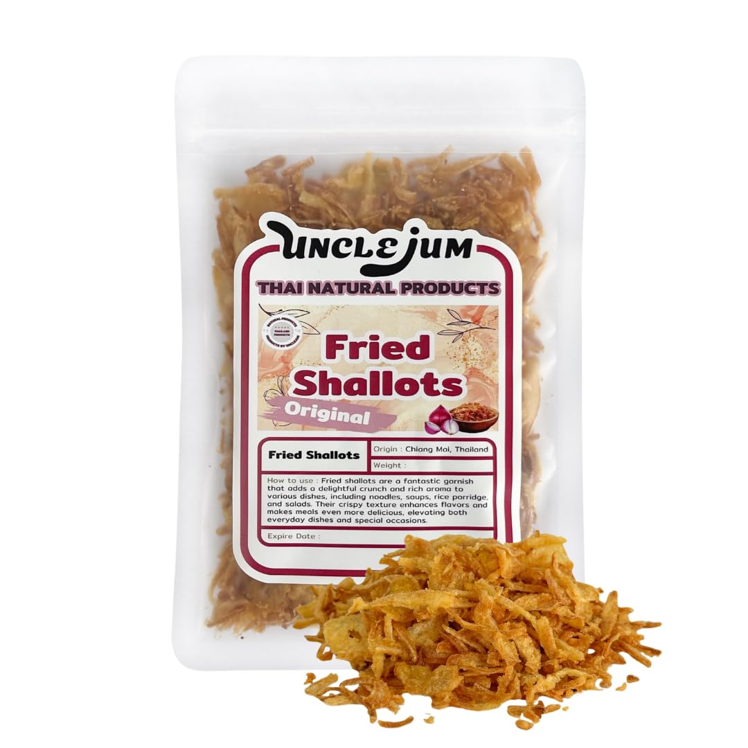 UNCLEJUM Crispy Thai Fried Shallots – Authentic Thai Flavor – Crunchy & Delicious Made from Fresh Shallots – Perfect for Rice, Pad Thai, Som Tum, and