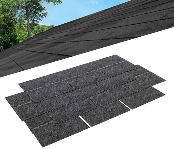 Pack of 18pcs Asphalt Roof Shingles 2.61sqm SelfAdhesive Sheds Roofing