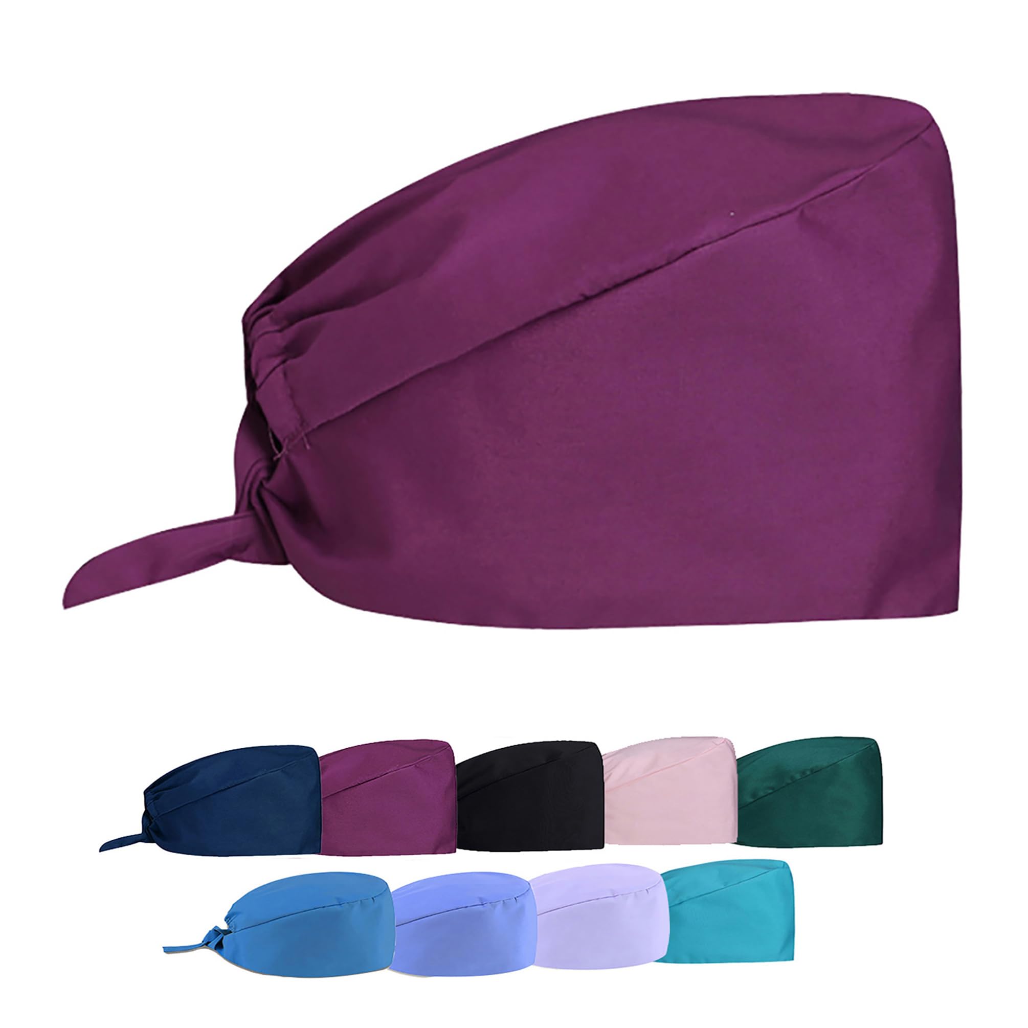 Cotton Head Cover Surgical Scrub Hat Doctor Nurse Caps Operating Room Hat (Purple)