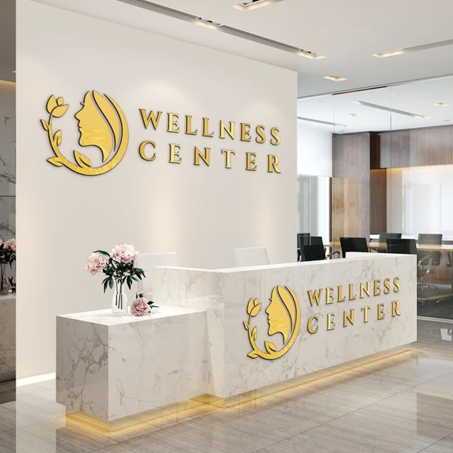 Personalisiertes 3D Acryl Business Logo Schild – Firmenlogo-Laserdekoration aus Acryl–Individuelles lasergeschnittenes Wandschild Schönheitssalon–Geeignet für Büros, Zahnarzt-Schild Café und Geschäfte