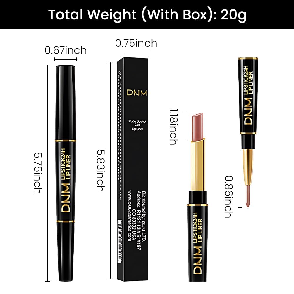 2-in-1 Fairest Nude Velvet Lip Liner & Lipstick Set Kit for Women, Matte Lips Kit with Lip Liner Lip Stains Long Lasting Waterproof 24 Hour Lipstick