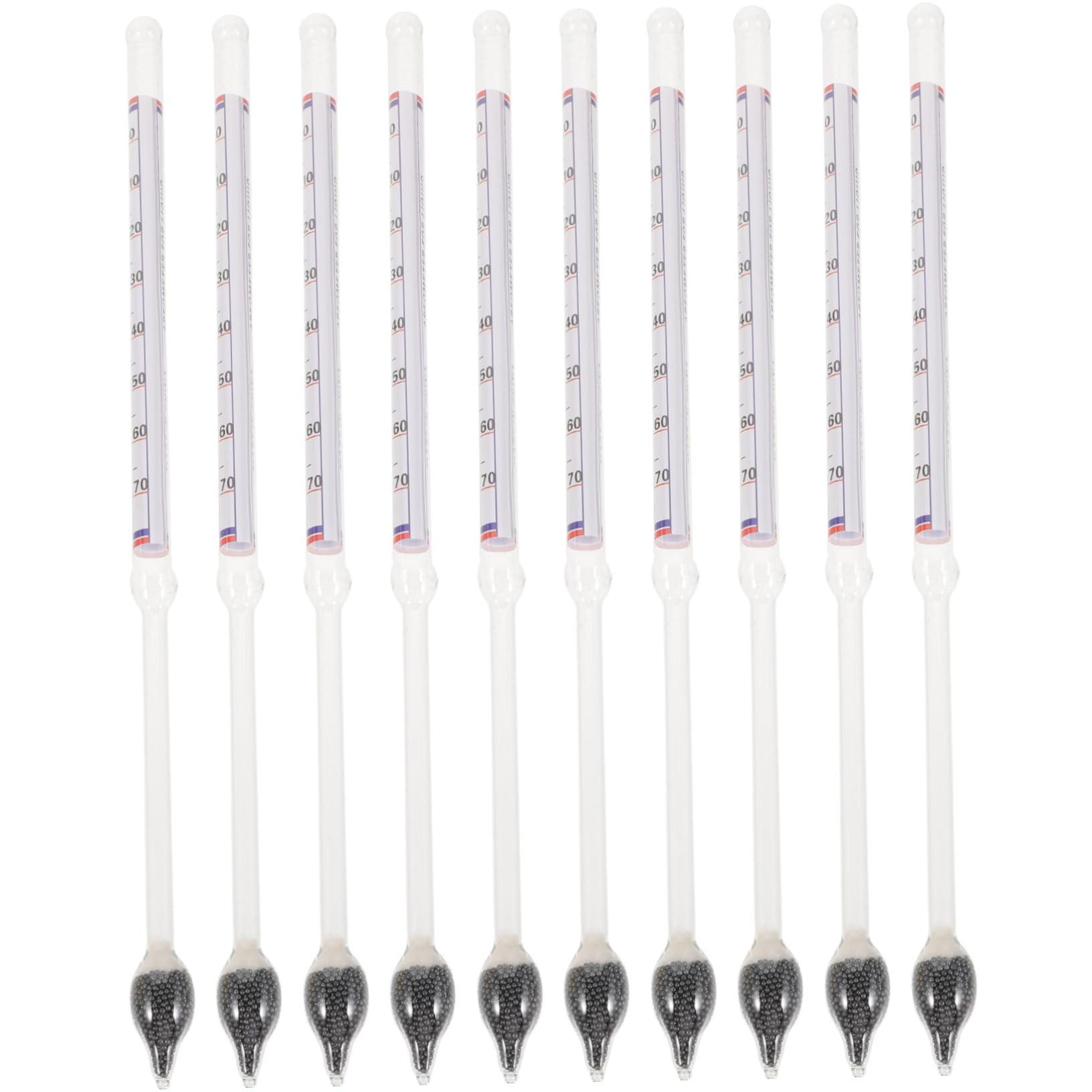 BESTYASH Hidrómetros de Vidrio Blanco para Medir Alcohol y Densidad Específica 10 Piezas Diseño Claro y Estilo Funcional en Líquidos y Vino