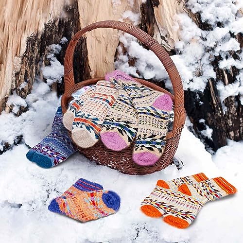 Image of SISOSOCK 5 Pairs Fuzzy Soft Cozy Comfortable Socks for Women, Casual Sleep Comfy Socks, Perfect Warm Winter Gifts for Women