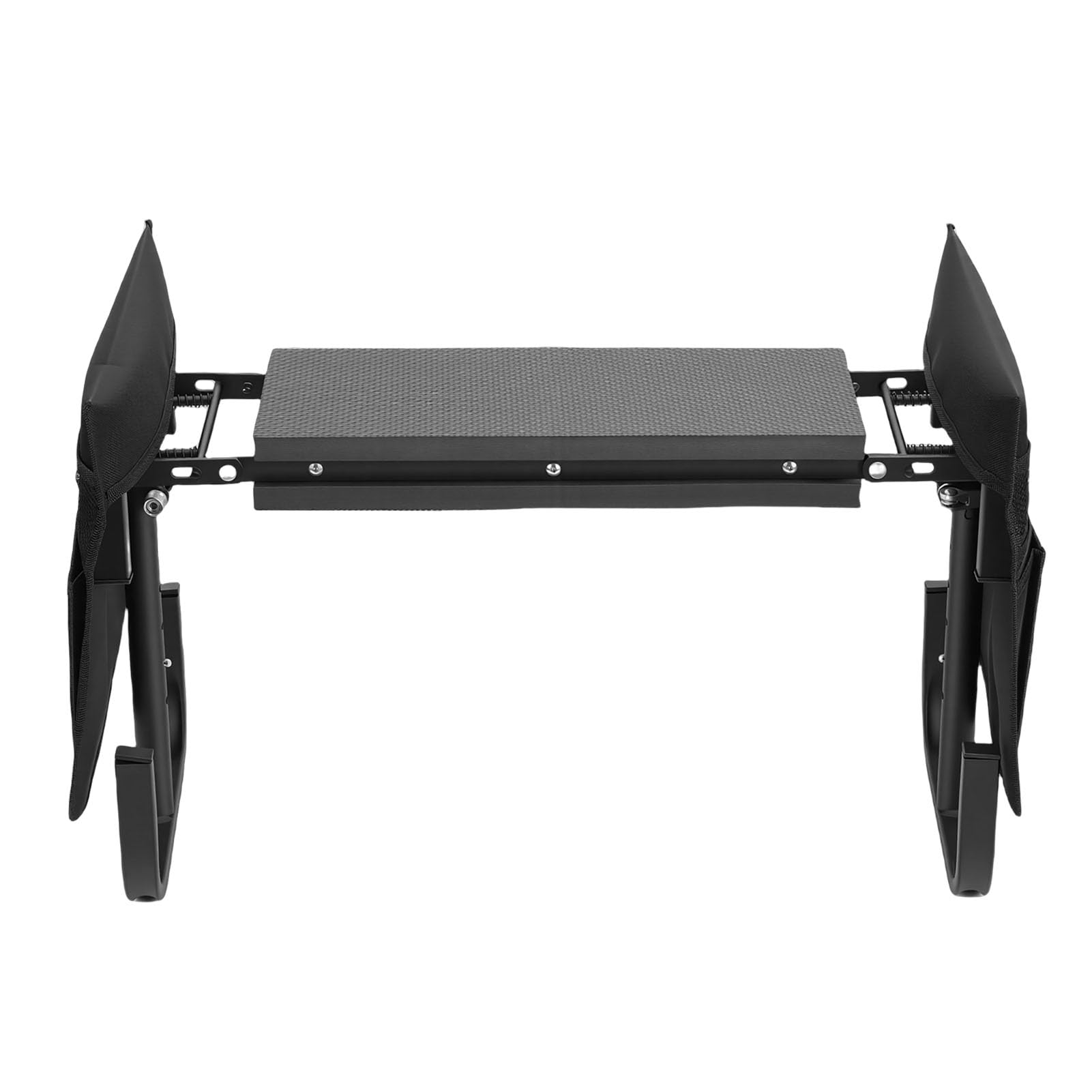 Sedile Inginocchiatoio da Giardino con Borse per Attrezzi, Sgabello da Giardino Pieghevole per Inginocchiarsi e Sedersi, Sgabello da Ad Altezza Regolabile per Piantare (BLACK)