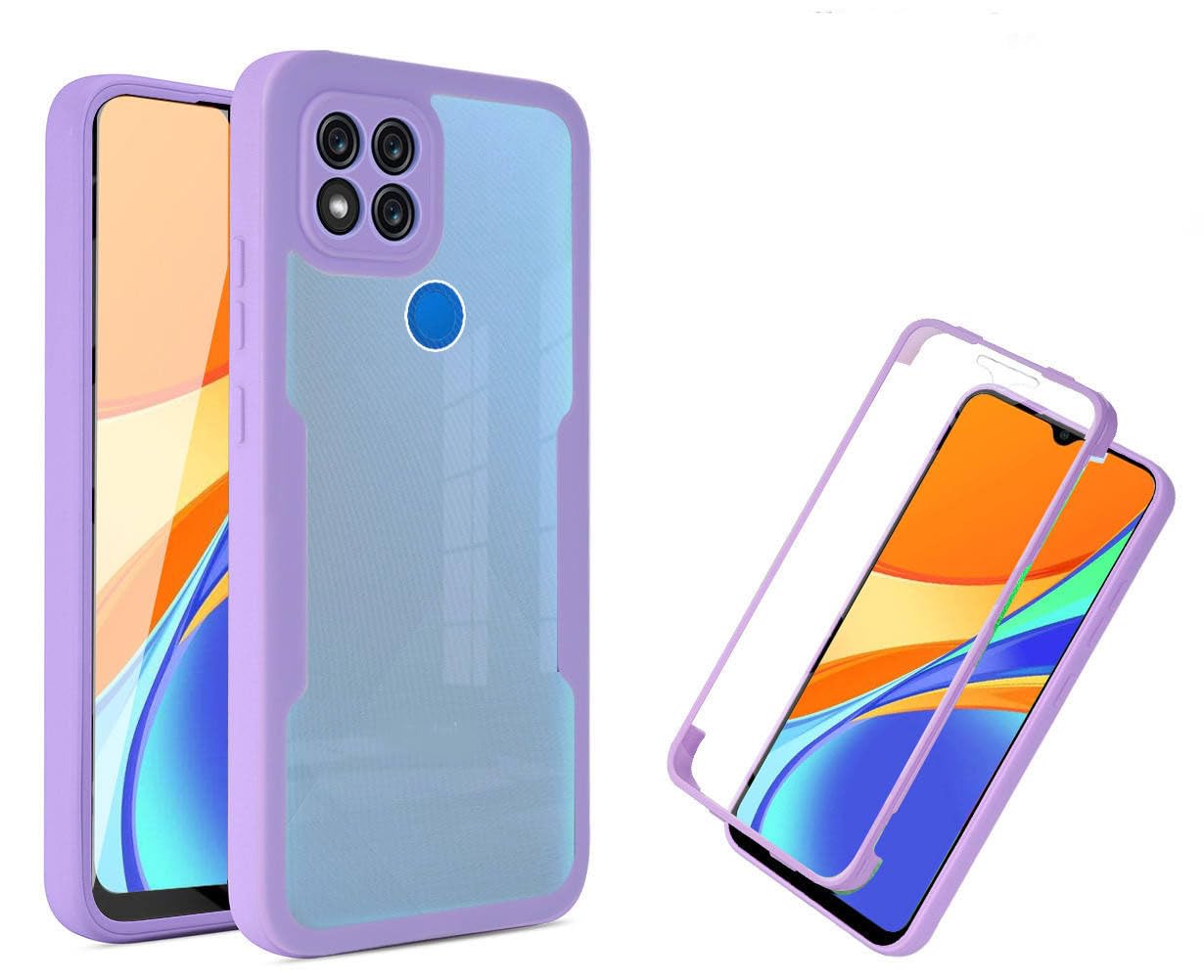 Case Compatible with Realme Narzo 30A / 20,Compatible with Realme 7i (Global) / C25s / C25 / C12 / C15 Built-in Screen Protector Dual-Layer 2 in 1 Phone Cover Purple