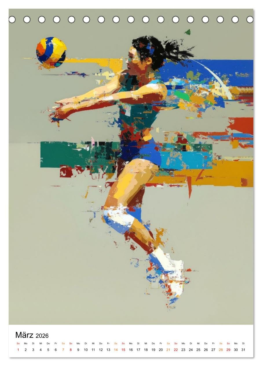 Sport in Farben (Tischkalender 2026 DIN A5 hoch), CALVENDO Monatskalender: Bewegung und Dynamik treffen auf kreative Komposition.