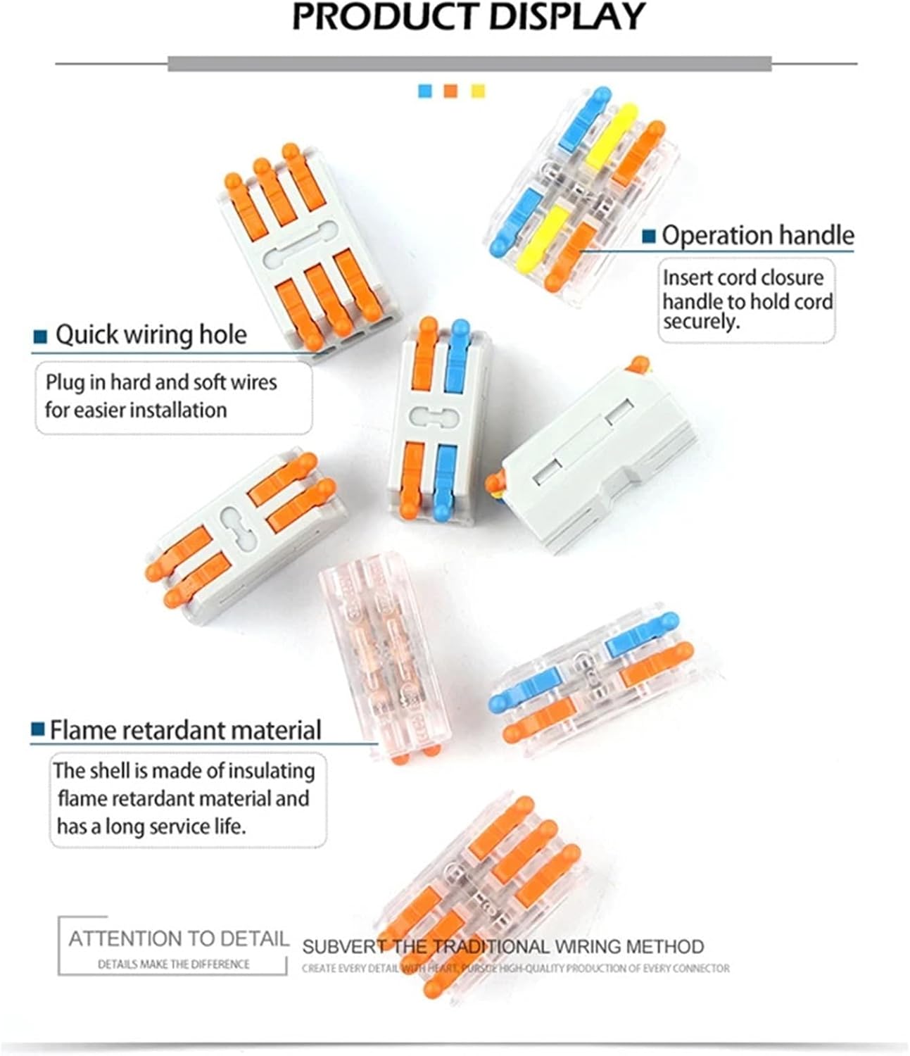 5/10PCS Universal Compact Conductor Spring Splicing Docking Connector Mini Fast Wire Cable Connector Push-in Terminal Block 2-2M