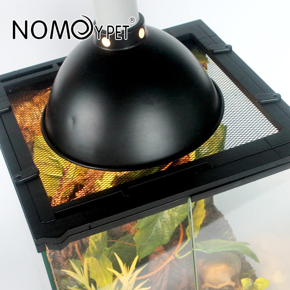 Support de Lampe pour Reptile de 8,5"/21,59CM, Exoterra Dome Fixture Eclairage en Aluminium pour Reptile/Amphibien Taille Large(EU Plug)