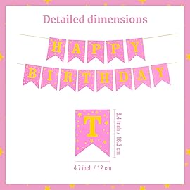 Happy Birthday Banner for Birthday Party Decorations (Star Purple)