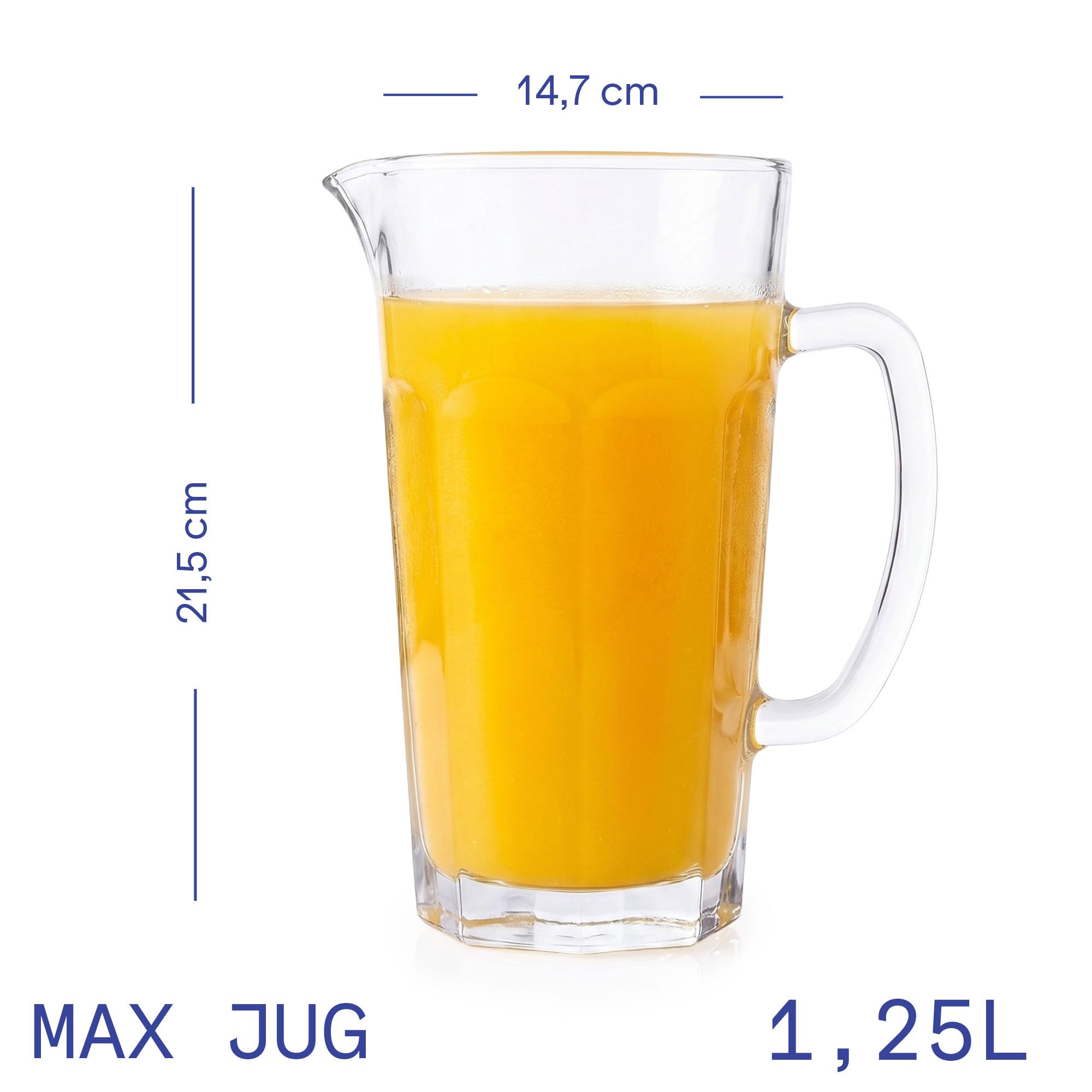 Stölzle Lausitz Max Jug Wasserkrug Glaskrug Wasserkaraffe 1,2 l, 6er-Set