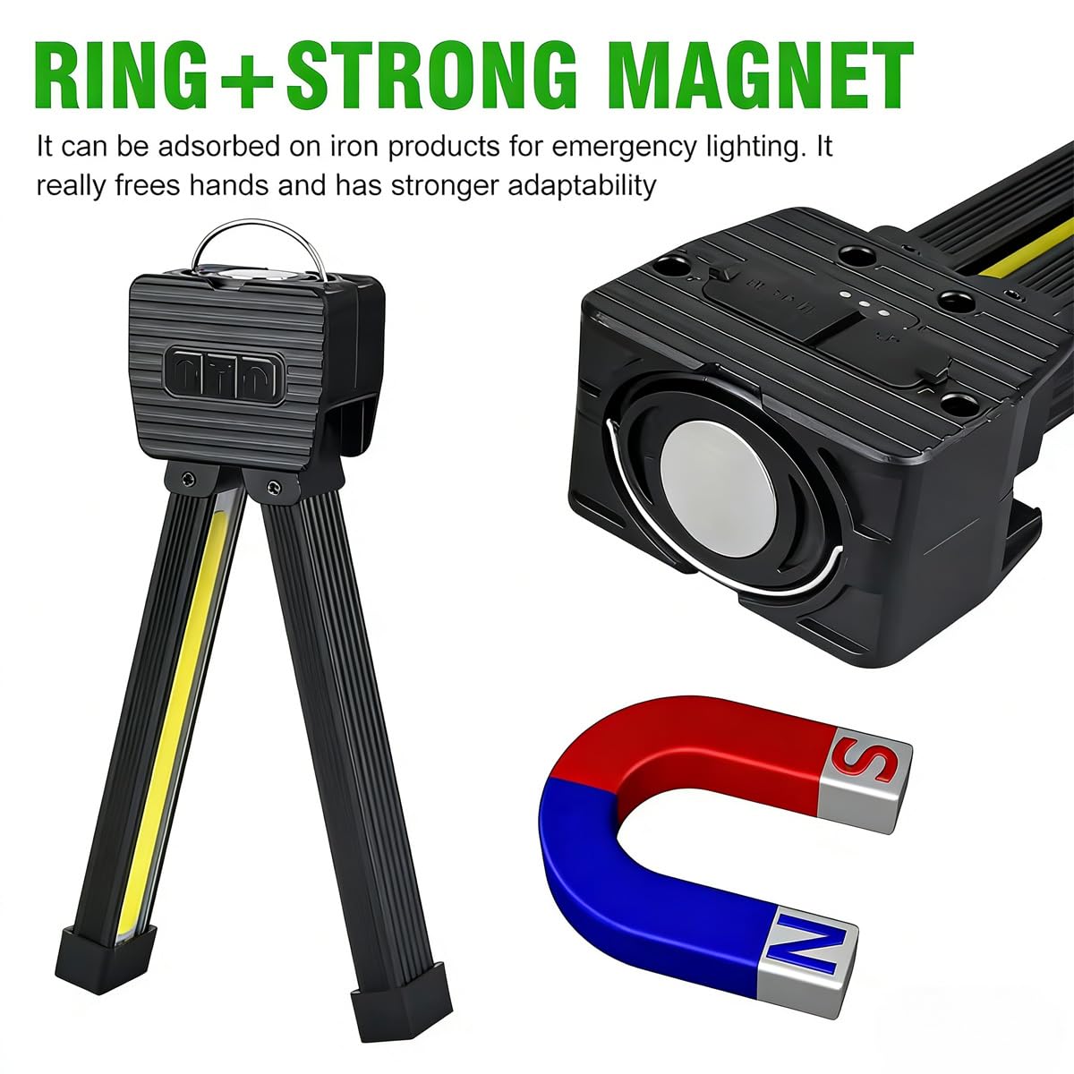 BigKing Gym Lamp per Posing, Lampada Magnetica da Palestra, Piegatura a 180 Gradi, Con Ricarica USB, 4 Modalità di Illuminazione, Impermeabile e Dimmer per Palestra, Campeggio, Luce