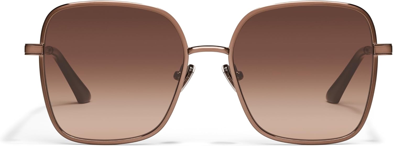 Quay - Women's Sunglasses, Square Lenses with UV Protection, Oversized Sunglasses (5th Ave, Chocolate/Brown Fawn)
