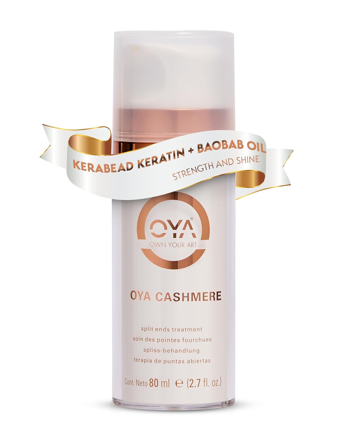 OYA Cashmere Split End Repair Cream – Highly Concentrated Treatment for Dry, Damaged & Color-Treated Hair – Repairs Bonds, Controls Frizz & Strengthens Curly, Fine & Normal Hair – 80 ml / 2.7 fl. oz