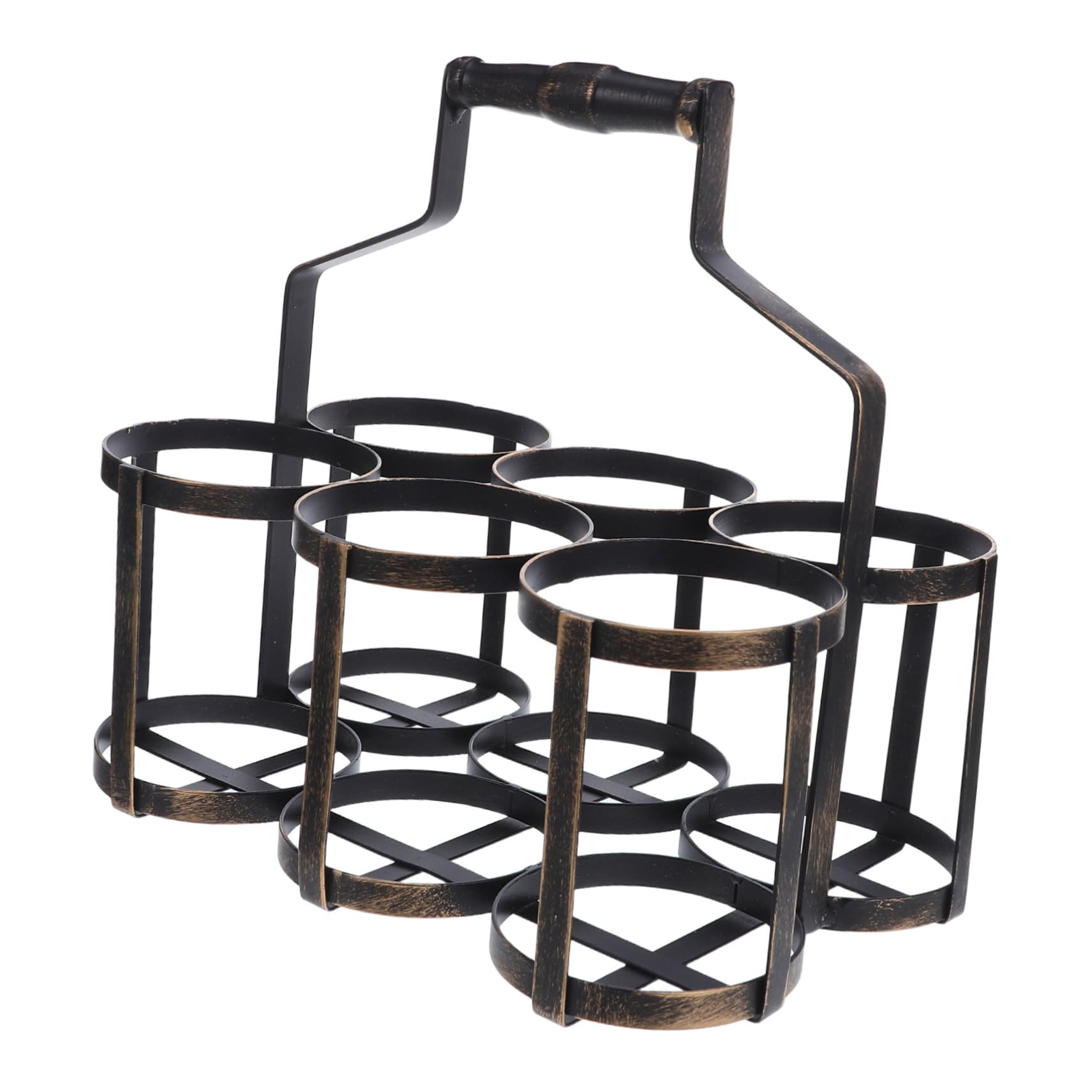 Didiseaon Panier à Bière Rangement Spacieux Vintage en Fer pour 6 Bouteilles avec Poignée pour Boissons, pour Bars à Domicile ou Restaurants