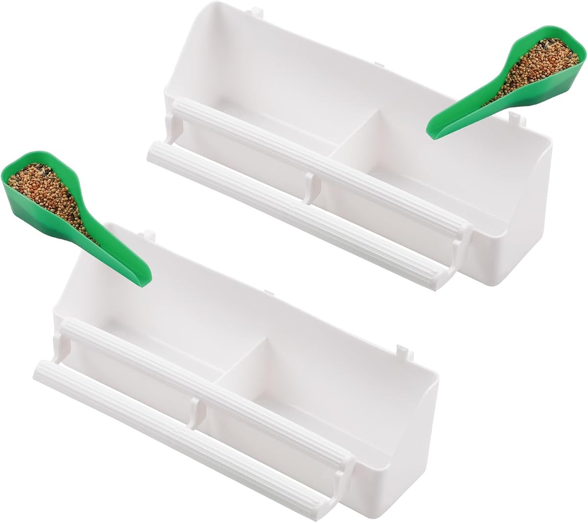 IBWell Comedero para pájaros, 2 unidades, para jaula, cuenco de comida para pájaros, comedero para periquitos, comedero para loros y agua para pájaros