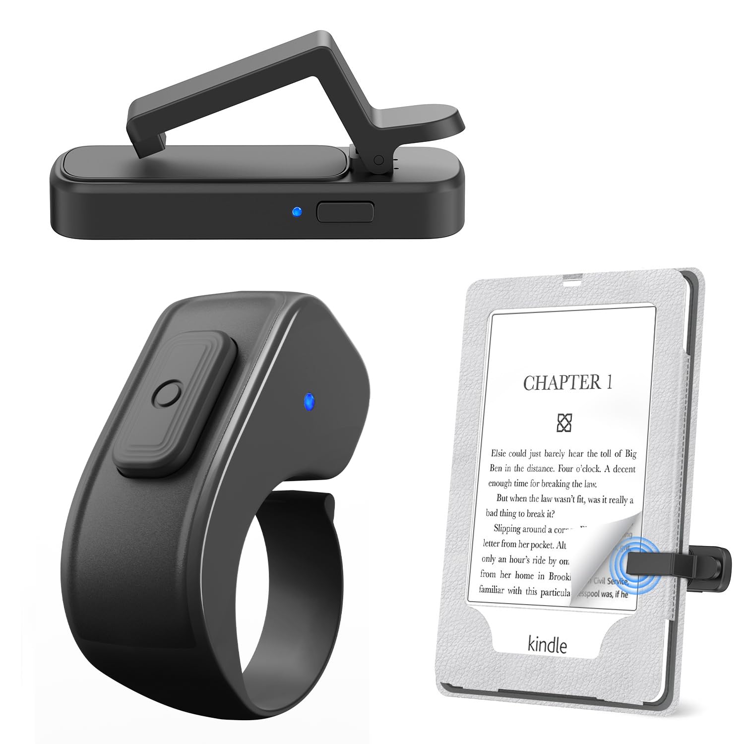 Page Turner Ring for Kindle,Remote Control for iPhone iPad Tablets eReaders