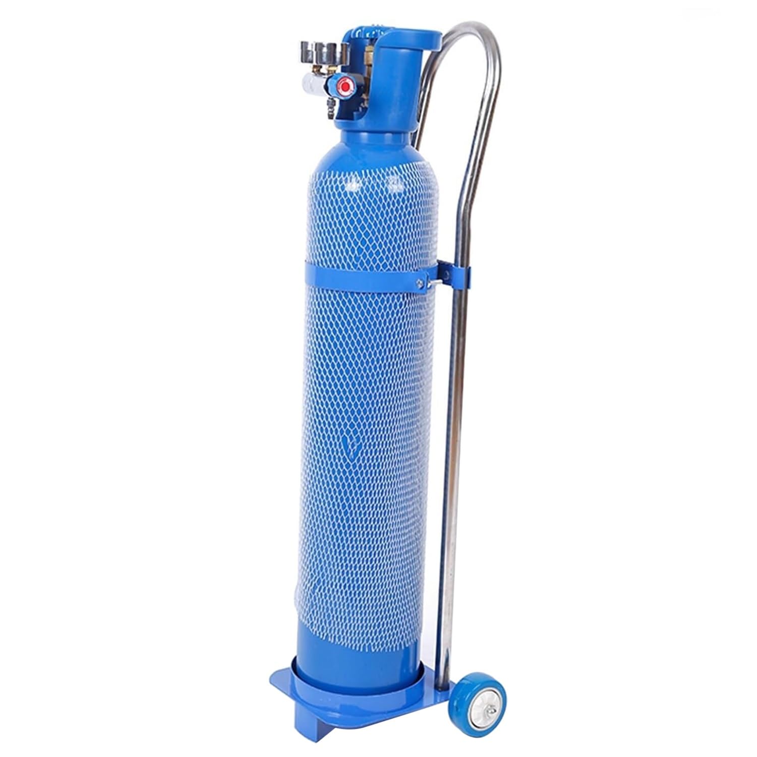 GTHTUHFD Mobile Oxygen Cylinder Rack With Wheels, Rolling Gas Tank Cart Holder For 10/15/20L Cylinders, Portable Oxygen Tank Transport Stand, H-110Cm ,Silver-H-95cm(37 3/8