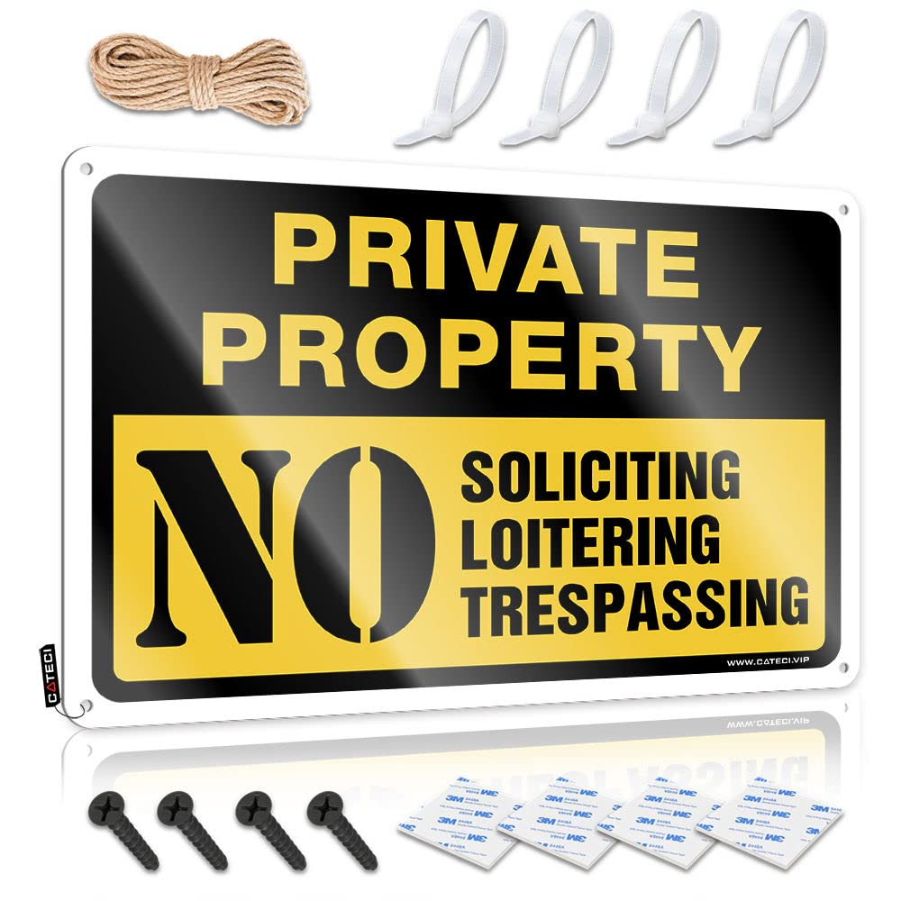 Sign Western Decor For Trailer Caution Party Rust-proof Metal - Lucky Cowboy Vintage & Private Property No Trespassing Sign,no Loitering Soliciting/Bar Home(30X40CM)