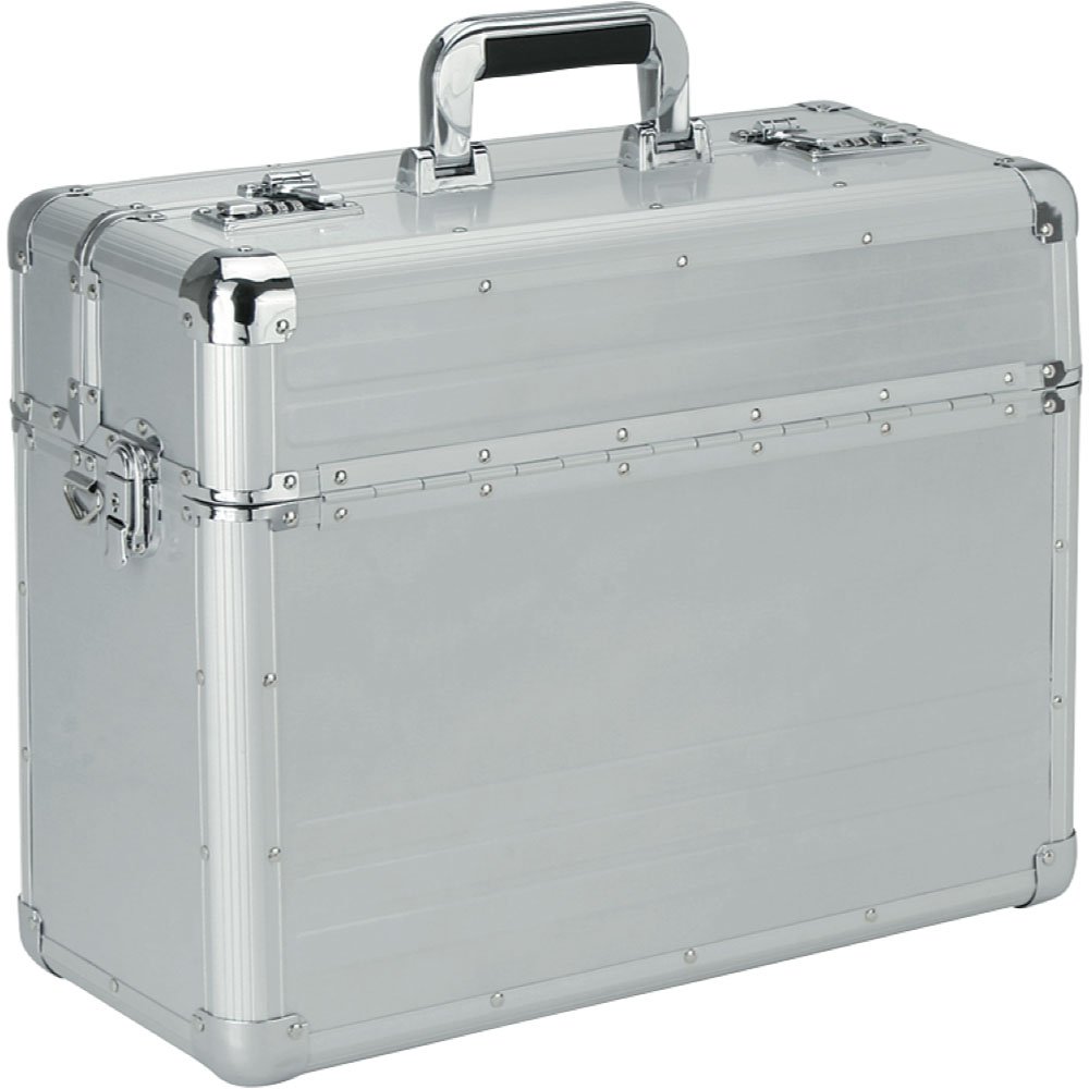 Alumaxx Pilotenkoffer 47 cm - Aluminium, Silber - Heavy-Duty-Griff, Zahlenkombinationsschlösser, Wasserdicht