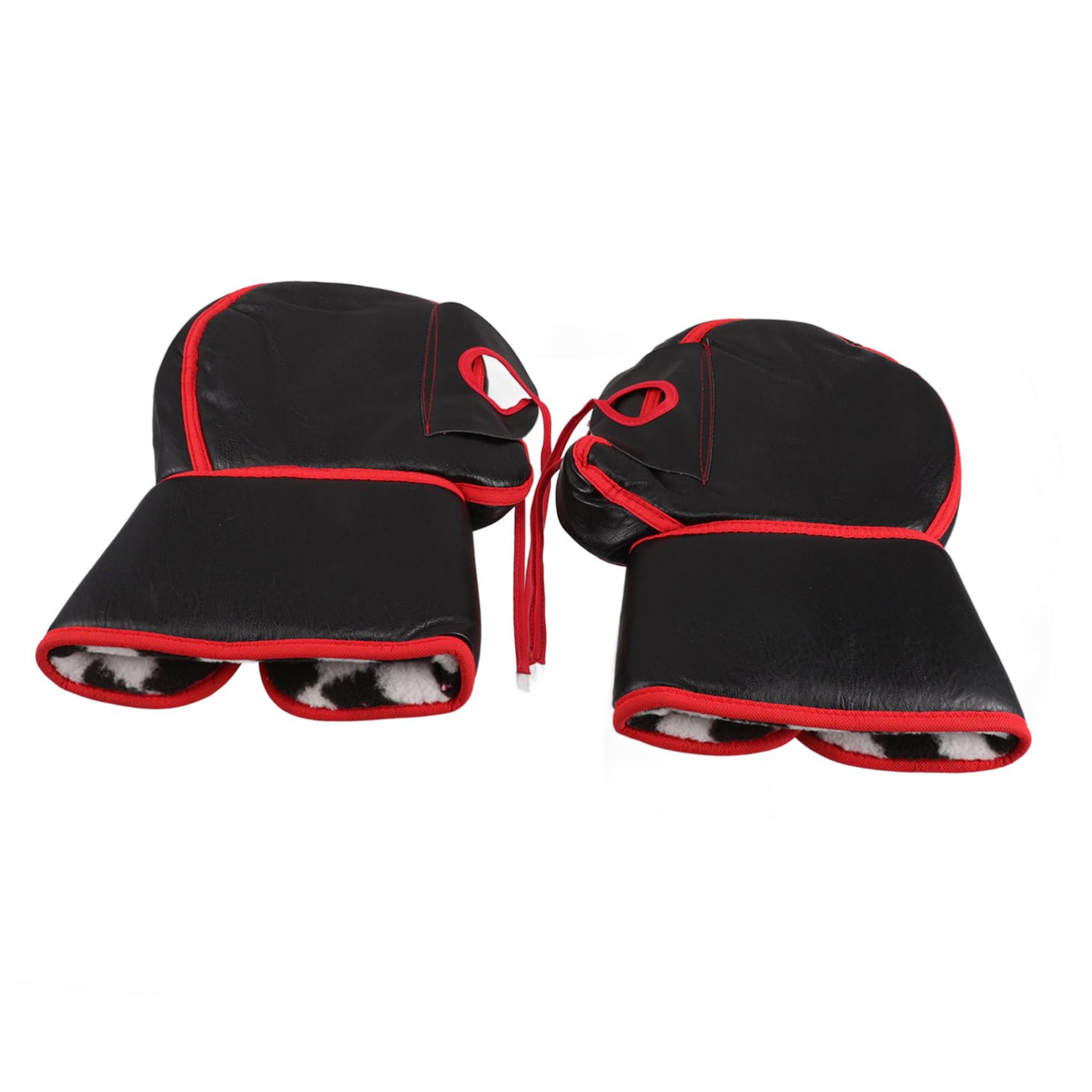 1 Par de Fundas para Puños de Motocicleta de Pu Negro