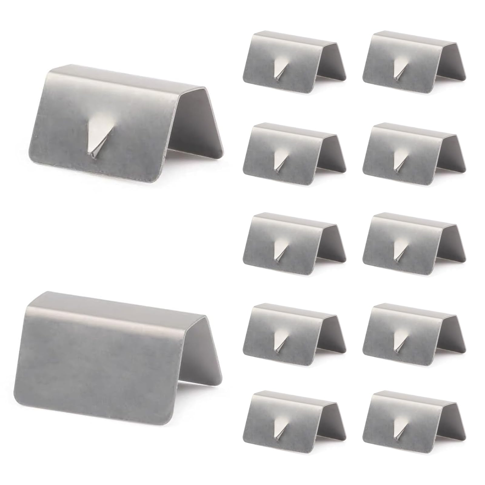 12 PCS Car Windshield Clips, Stainless Steel Window Wind Rain Deflector Channel, 0.78" x 0.59" x 0.41" Channel Rain Screen Clips, Compatible with HEKO G3 Sned (Silver)