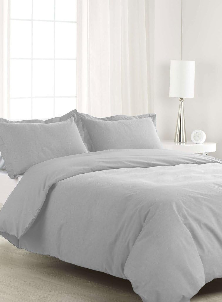 Scala Bedding 500 TC 500% Egyptian Cotton 1 Piece Duvet Cover Twin Size Solid Light Gray