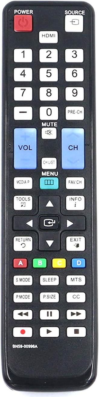 ALLIMITYBN59-00996A Remote Control Replacement for Samsung TV BN5900996A LN32C480 LN32C530 LN32C540 LN37C530 LN40C530 LN40C540 LN46C530 LN46C540 LN52C530 PL50C530 PN50C530 PN50C540 PN58C500 PN58C530